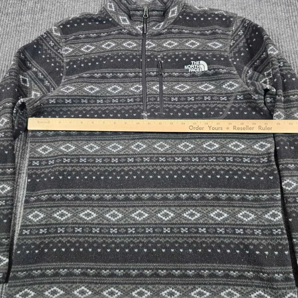 The North Face Sweatshirt Mens Large Gray Pullover 1/4 Zip Fleece Fair Isle